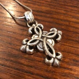 Brighton Silver Cross Necklace 19”-20”